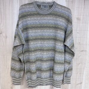 VTG‎ Segreto Knit Sweater Mens (32) Acrylic cotton Geometric Multicolor Grandpa